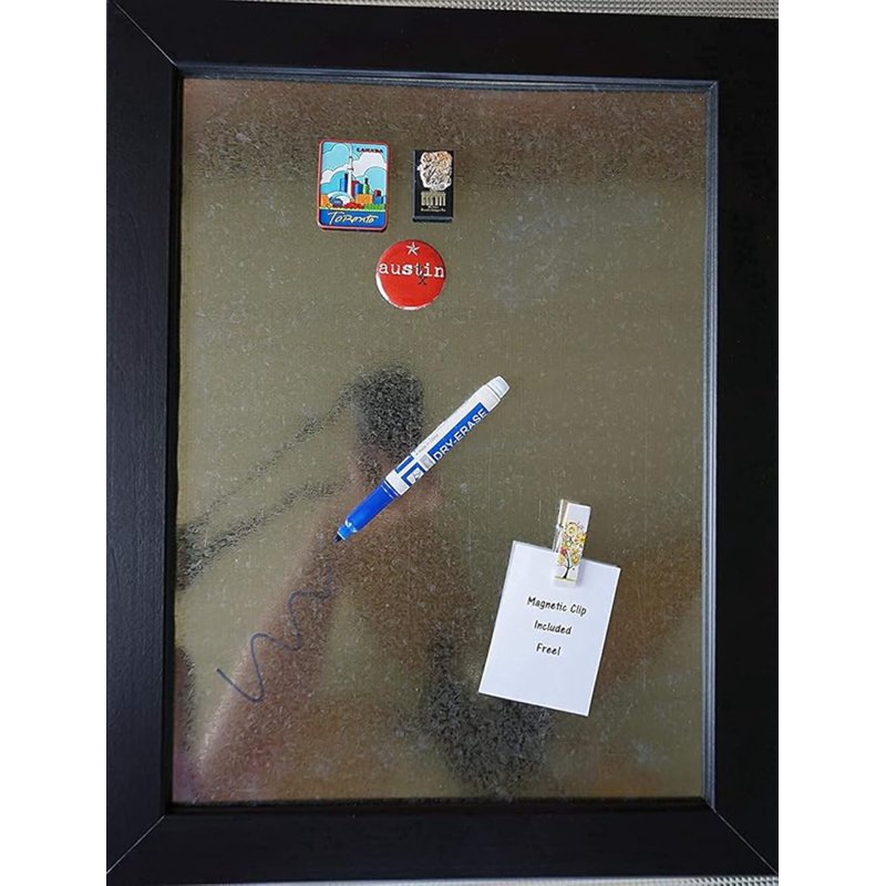 Magnetic Dry Erase Memo Board 14x18 Inches with Rustic Black Frame