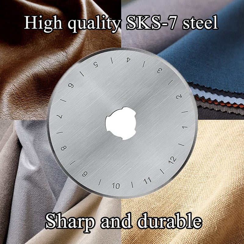 45mm Rotary Cutter Blades Set - 10 Sharp Replacement Blades for Quilting & Crafting