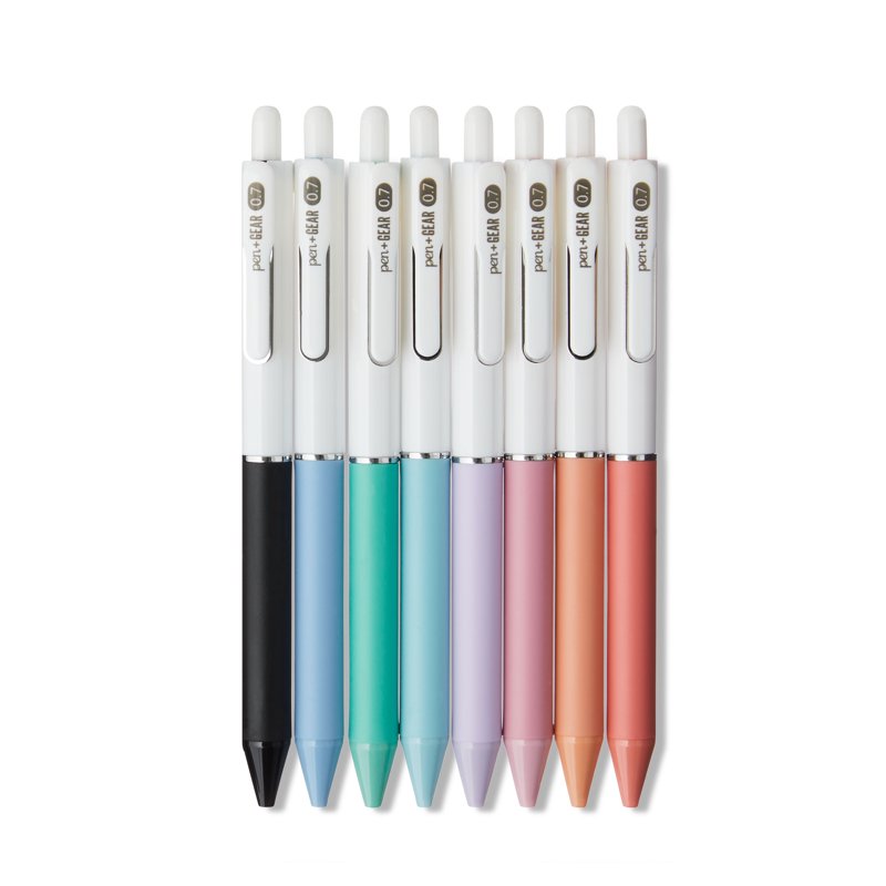 Retractable Gel Pens 0.7mm – Assorted Colors, 8-Count, Medium Point