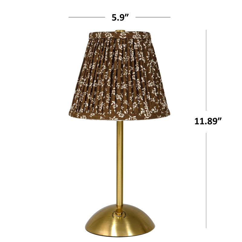 Rechargeable Table Lamp with Floral Pattern - Cordless, Touch Control, 3 Light Temperatures