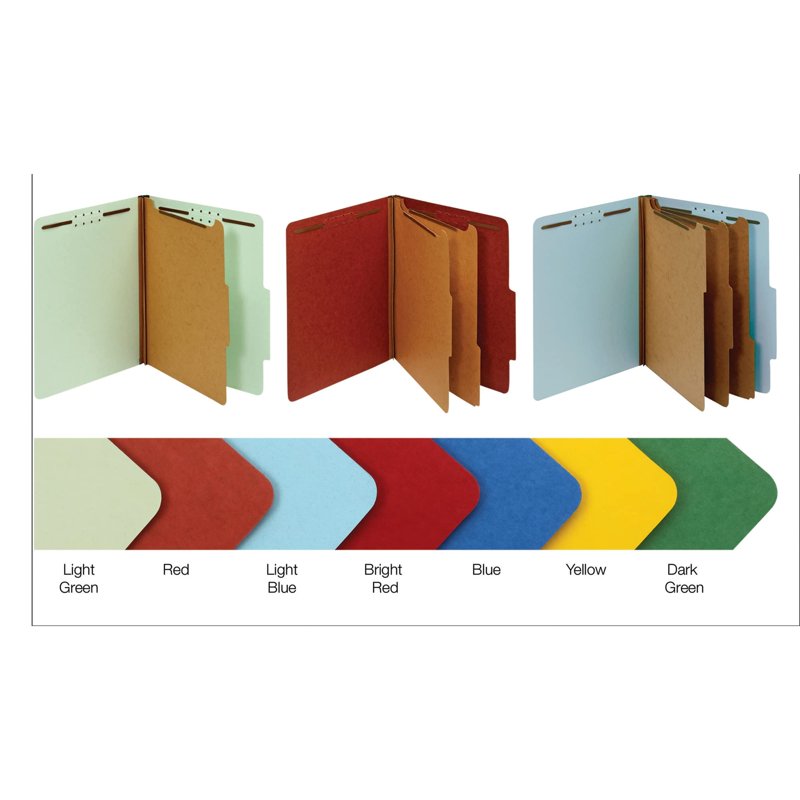 Recycled Classification Folders with Divider - Letter Size Light Green 10 Pack