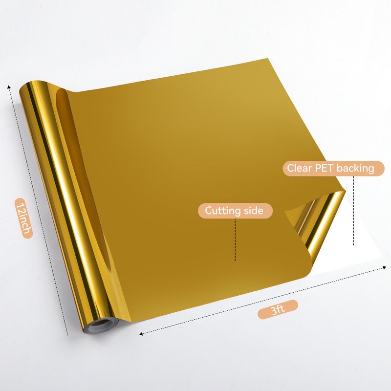 Permanent Metallic Vinyl Roll 12x3ft for Crafting Signs & Decals - Gold & Silver