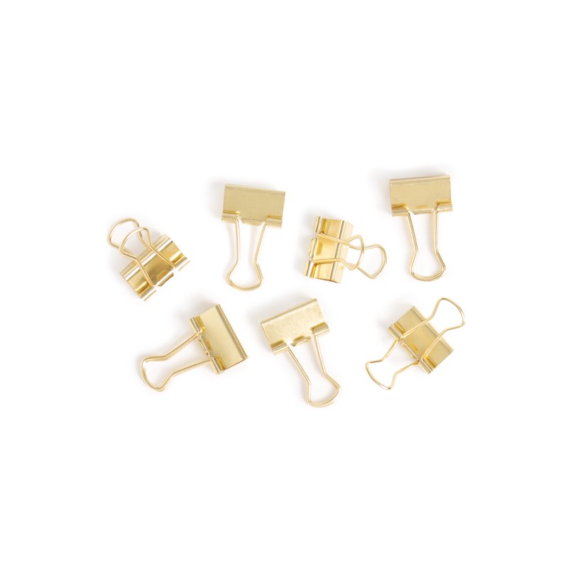 Mini Gold Binder Clips Set - Paper Clamps for Office & Classroom, 15mm, 40 Count
