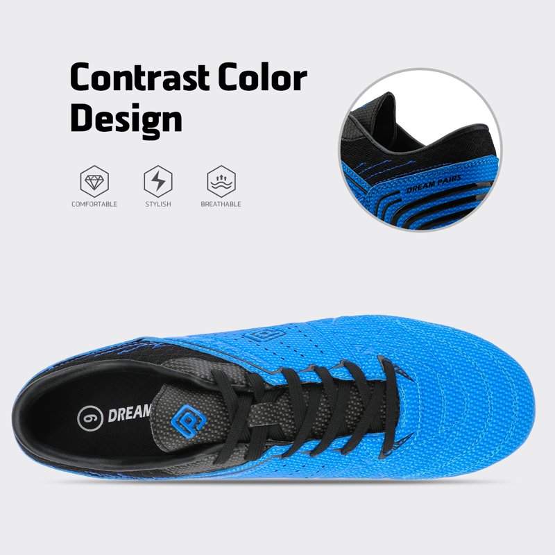 Dream Pairs Men’s Soccer Cleats - Royal/Black, Size 7.5, Outdoor Football Shoes