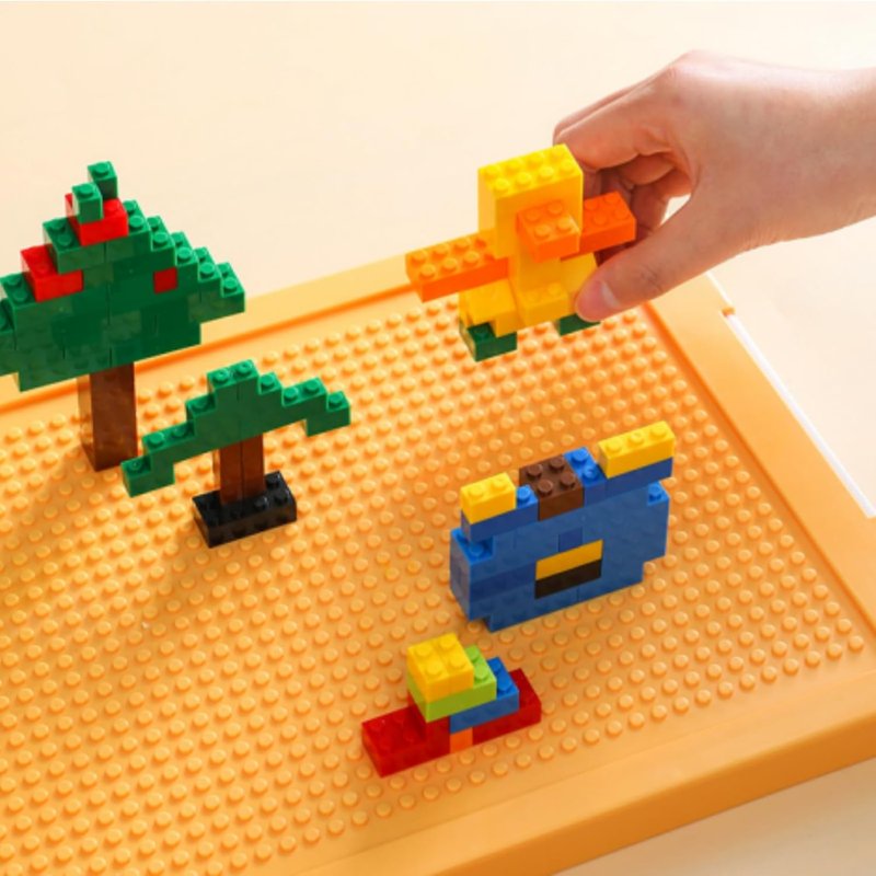 Stackable Craft Organizer Bin with 30 Compartments & Building Baseplate
