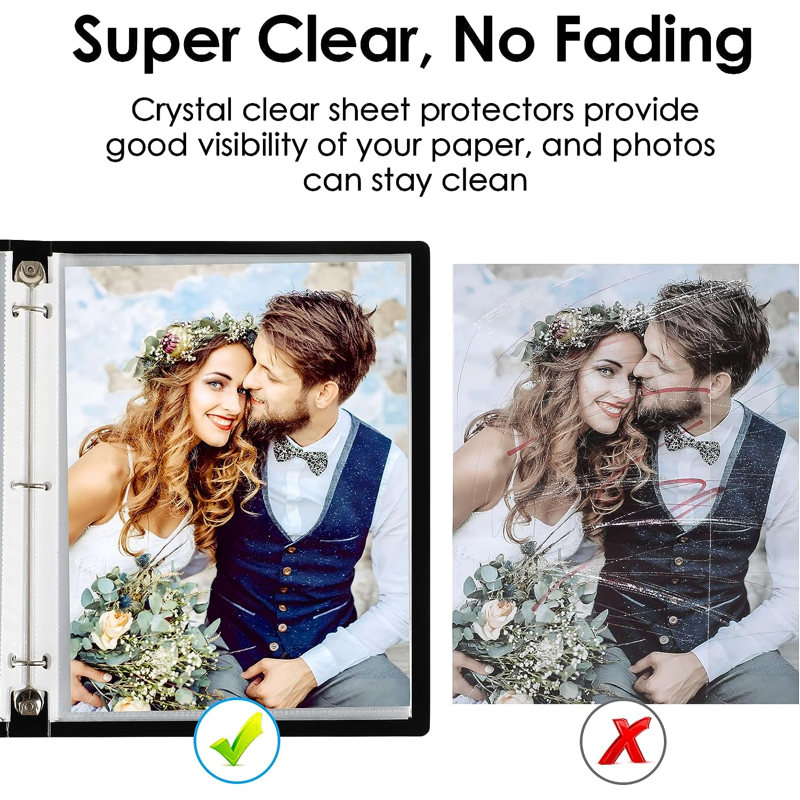500 Pack 8.5x11 Sheet Protectors for 3 Ring Binders - Clear Polypropylene
