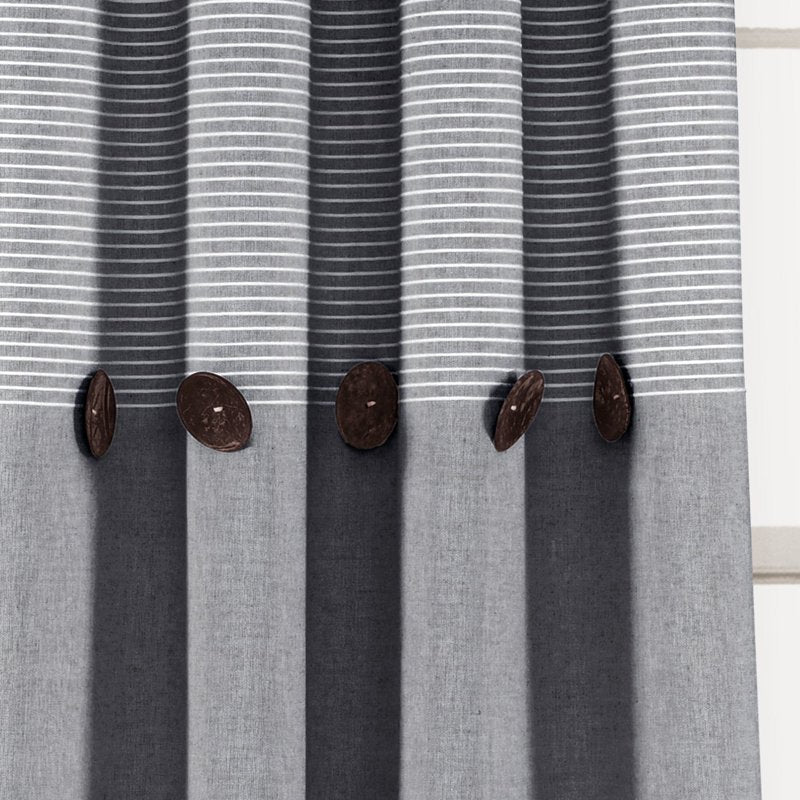 Farmhouse Style Stripe Cotton Window Panel Set - Eco-Friendly Recycled Fabric