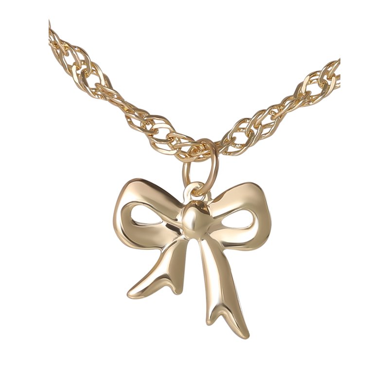 Women's Bow Pendant Necklace with Adjustable Chain - Elegant Jewelry Accessory