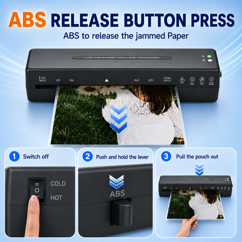 9-Inch Thermal Laminator Machine for Hot & Cold Laminating, Bubble-Free, Fast Warm-Up, Includes 10 Sheets