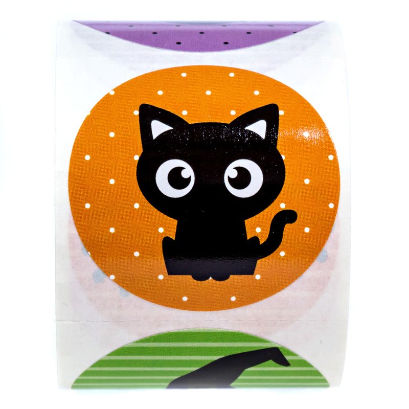 Halloween Character Stickers 250 Round Fall Labels with 8 Designs - 1.5"