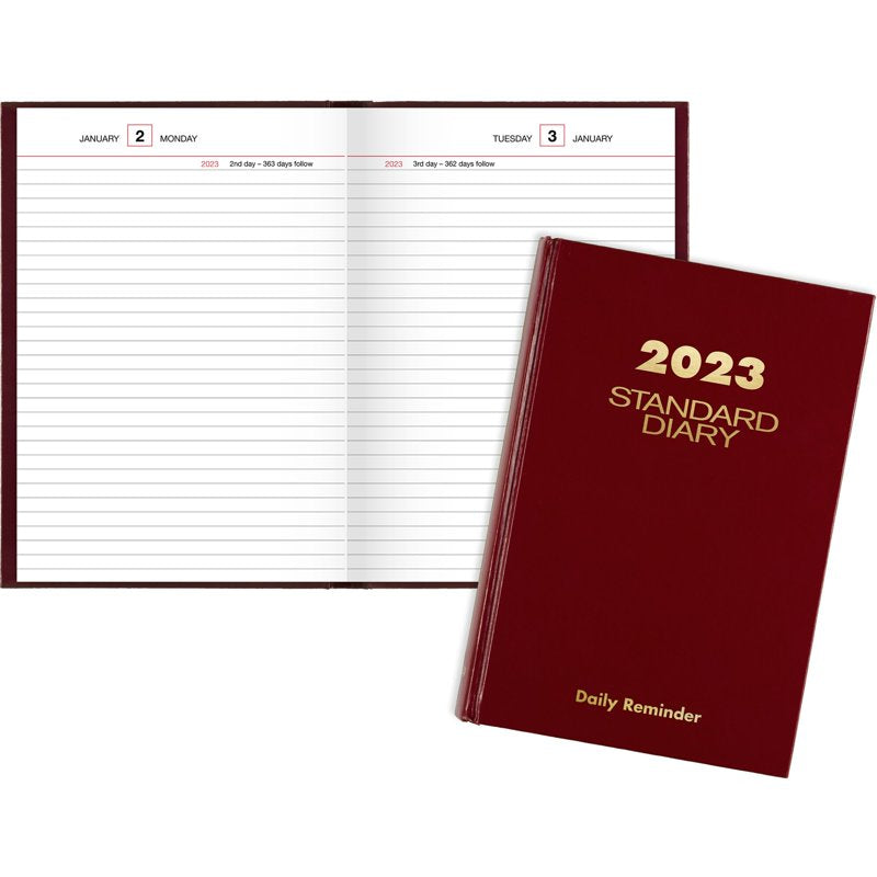 Daily Diary 2023 Planner with Notes and Monthly Summary - Small 5.75 x 8.25 Inches