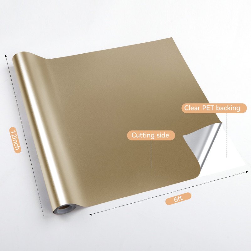 Permanent Metallic Vinyl Roll 12x3ft for Cutting Machines Signs Crafts Vegas Gold