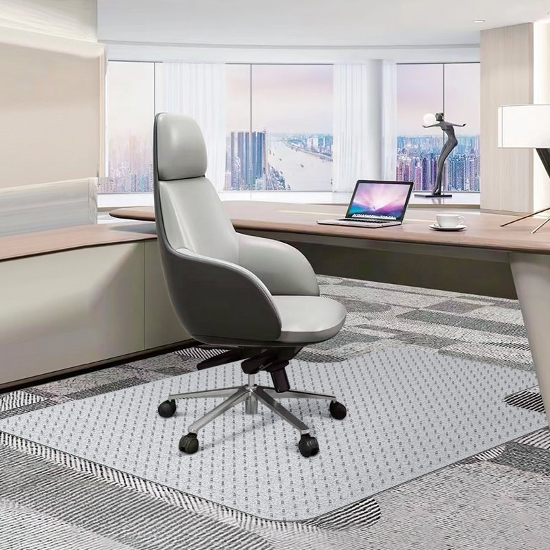 GPED 53" x 45" Office Chair Mat with Lip, Clear PVC Carpet Protector for Low Pile Carpets