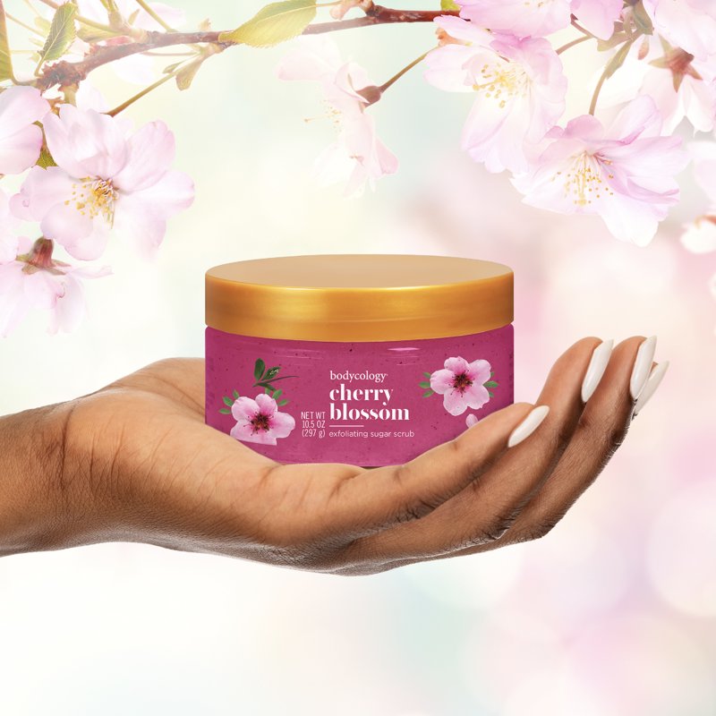 Bodycology Cherry Blossom Exfoliating Sugar Scrub 10.5 oz - Pack of 4