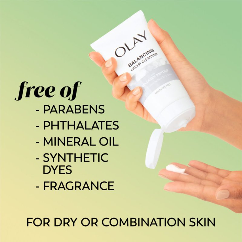 Olay Collagen Peptide Face Wash - Fragrance-Free Deep Cleansing for All Skin Types - 3 Pack