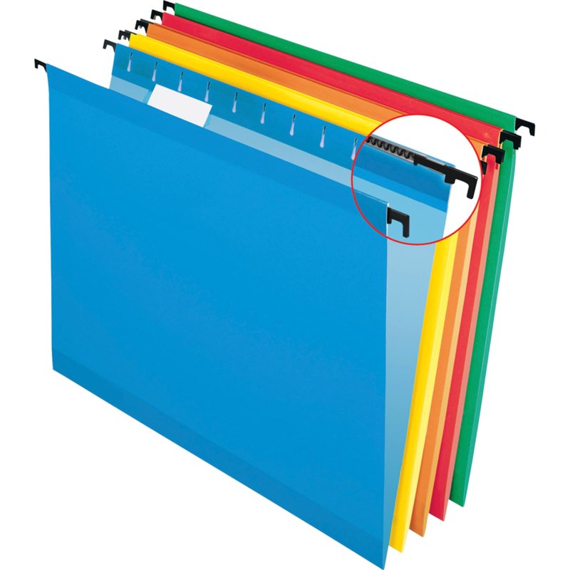 Hanging File Folders with Tension Springs, Assorted Colors, Pack of 20