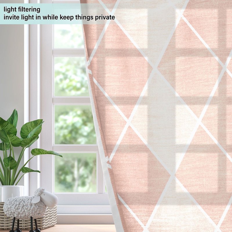 Sheer Curtain Panel Set - Light Filtering Grommet Drapes for Bedroom & Living Room