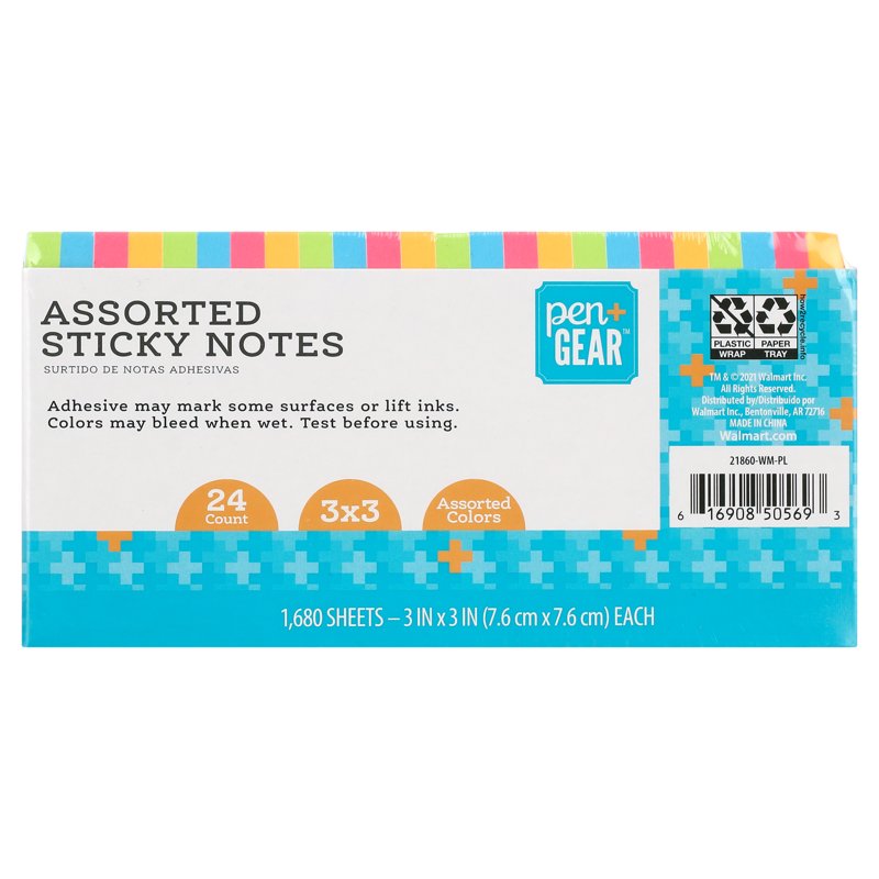 Neon Sticky Notes Set - 1680 Sheets, 3 x 3 Inches, Repositionable