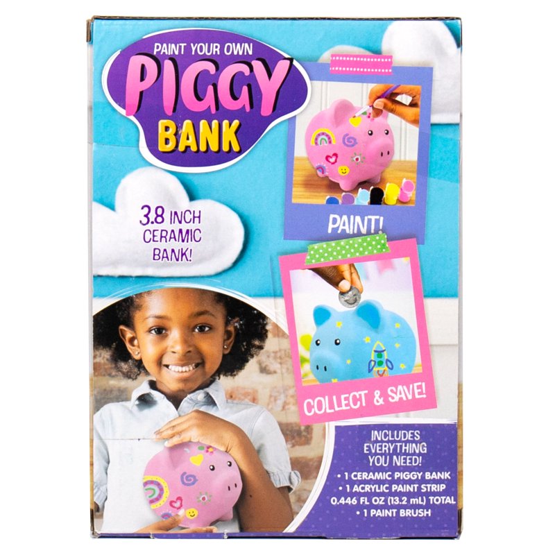 Paint Your Own Piggy Bank Kids Art & Savings Craft Kit - Multiple Pack Sizes