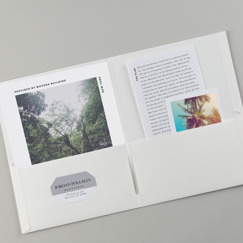 Two Pocket Folder Set - Holds Up to 40 Sheets - White - Pack Options