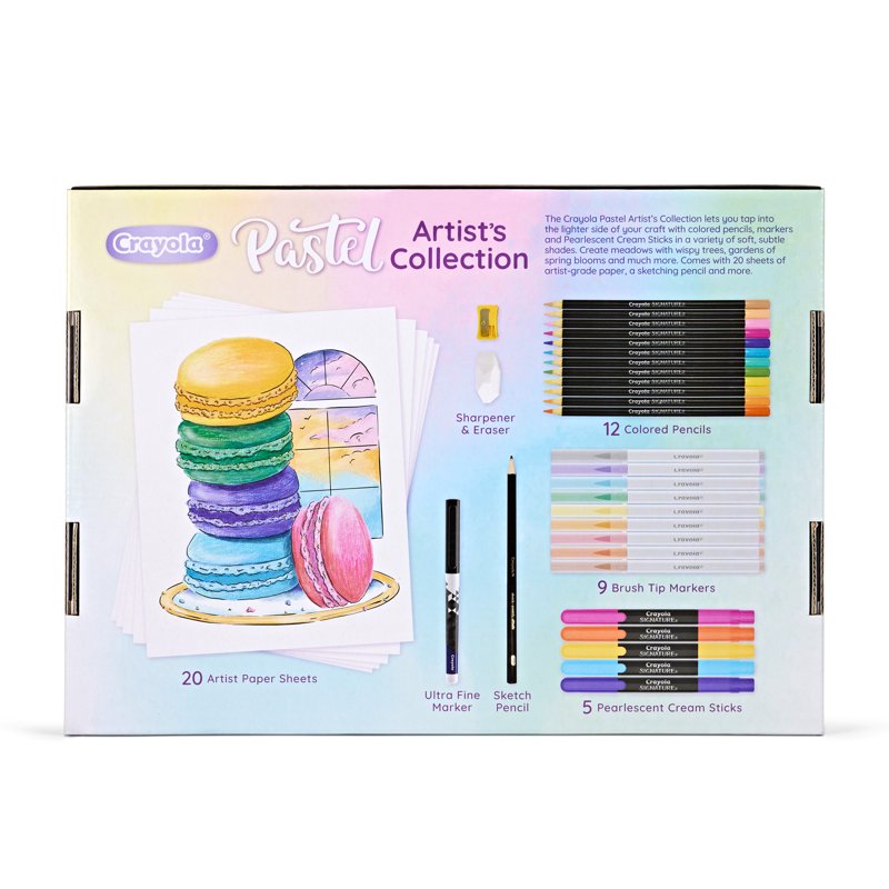 Kids Pastel Art Kit & Coloring Set with Pencils Markers & Drawing Pages