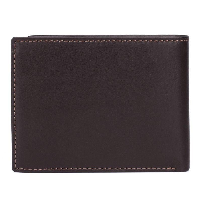 Men's Leather Regatta Double ID Credit Card Billfold Wallet - Brown & Black Options