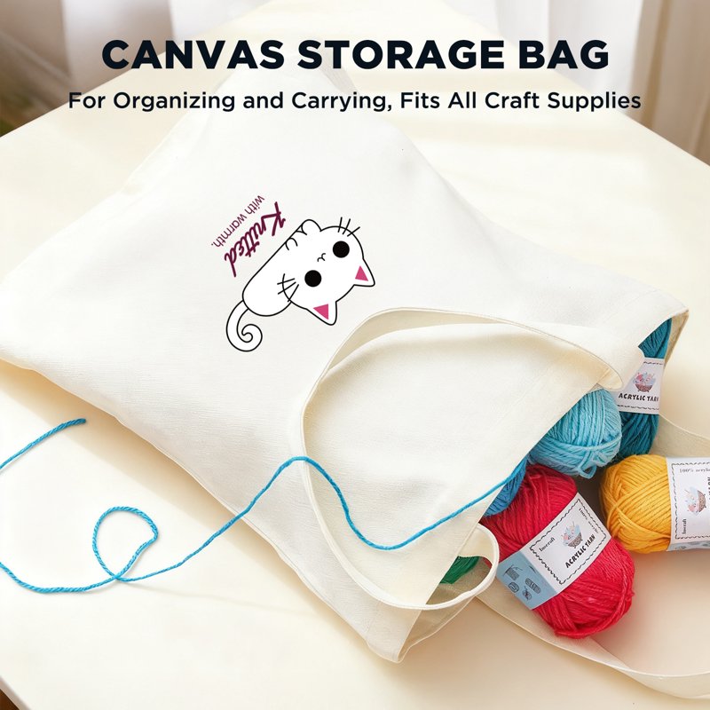 Beginner Crochet Kit Set with 21 Ergonomic Hooks, 15 Colorful Yarn Skeins, Storage Bag