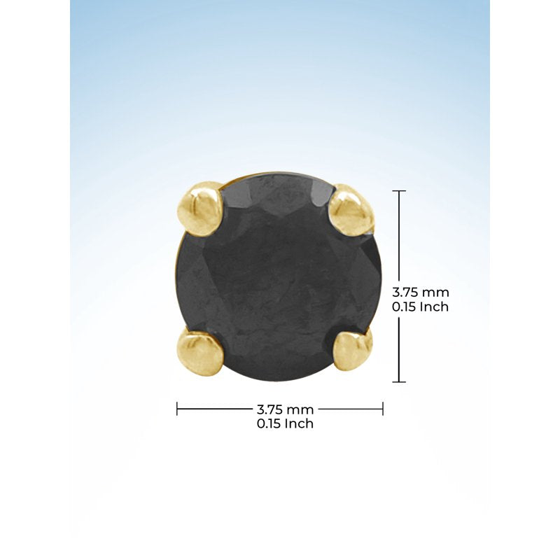 Black Diamond Stud Earrings 1/2 CTW in 14k Gold Plated Hypoallergenic Women’s Jewelry