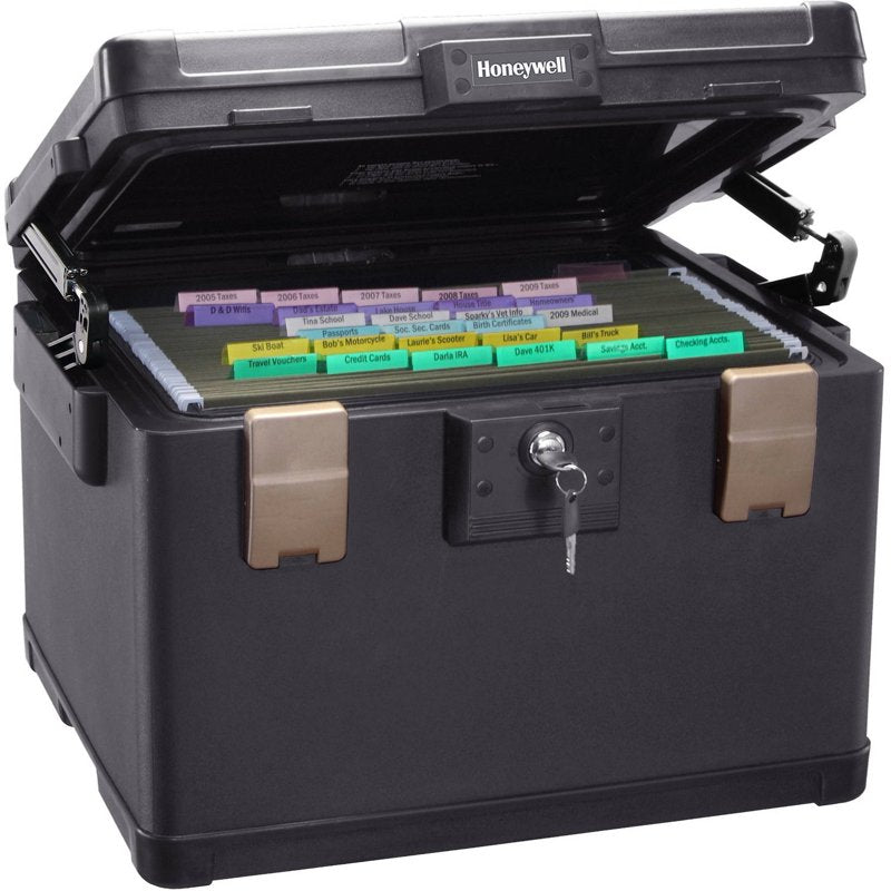 Fireproof Waterproof Safe Box 1.06 Cu Ft with Key Lock for Documents & Valuables