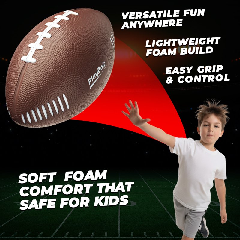 Mini Foam Football for Kids - Soft, Lightweight Indoor & Outdoor Play Ball