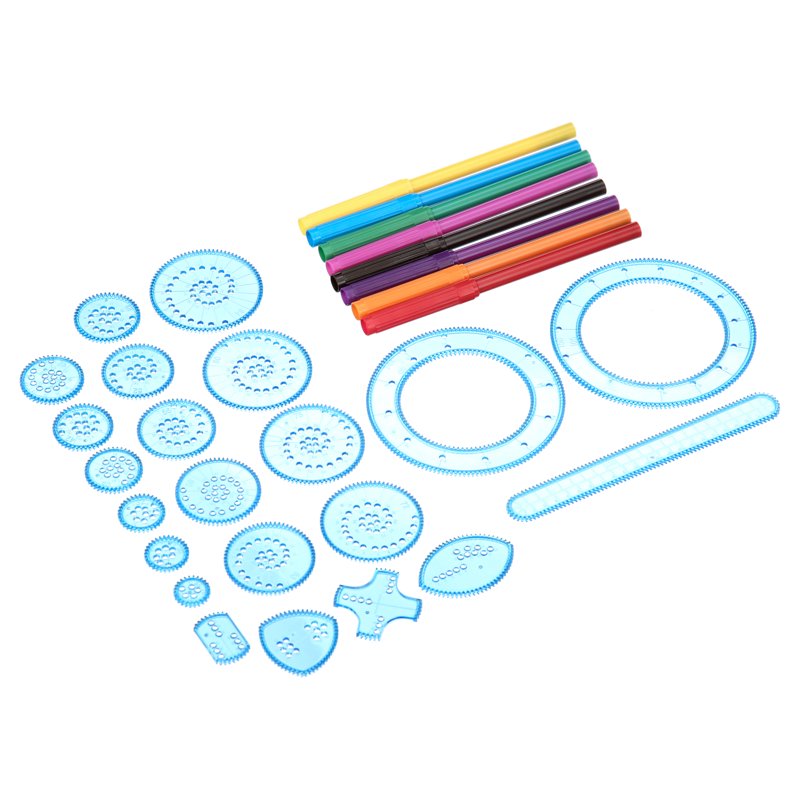 Kids Spirograph Art & Craft Kit with Markers - Spiral Drawing Set for Ages 8+