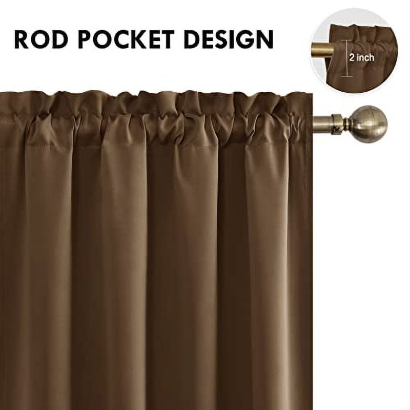 Blackout Curtains Set of 2 - Room Darkening Thermal Insulated Window Drapes