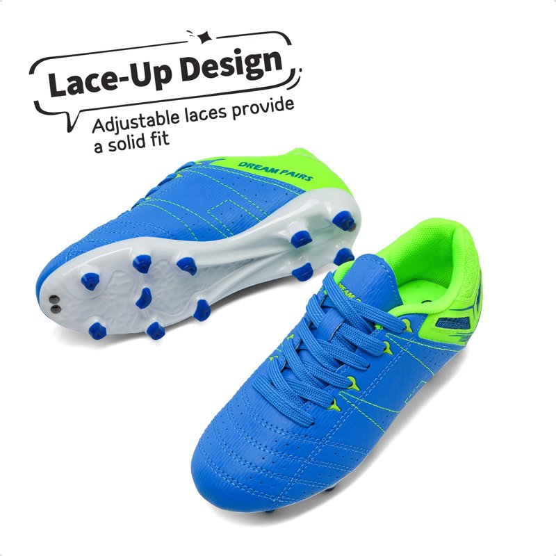 Soccer Shoes Kids - Burudani Outdoor Cleats Royal Lemon Green Size 11 (Little Kid) - Rotational Traction