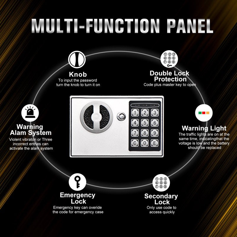 Large Capacity Fireproof Safe Box with Electronic Keypad for Home Office Security