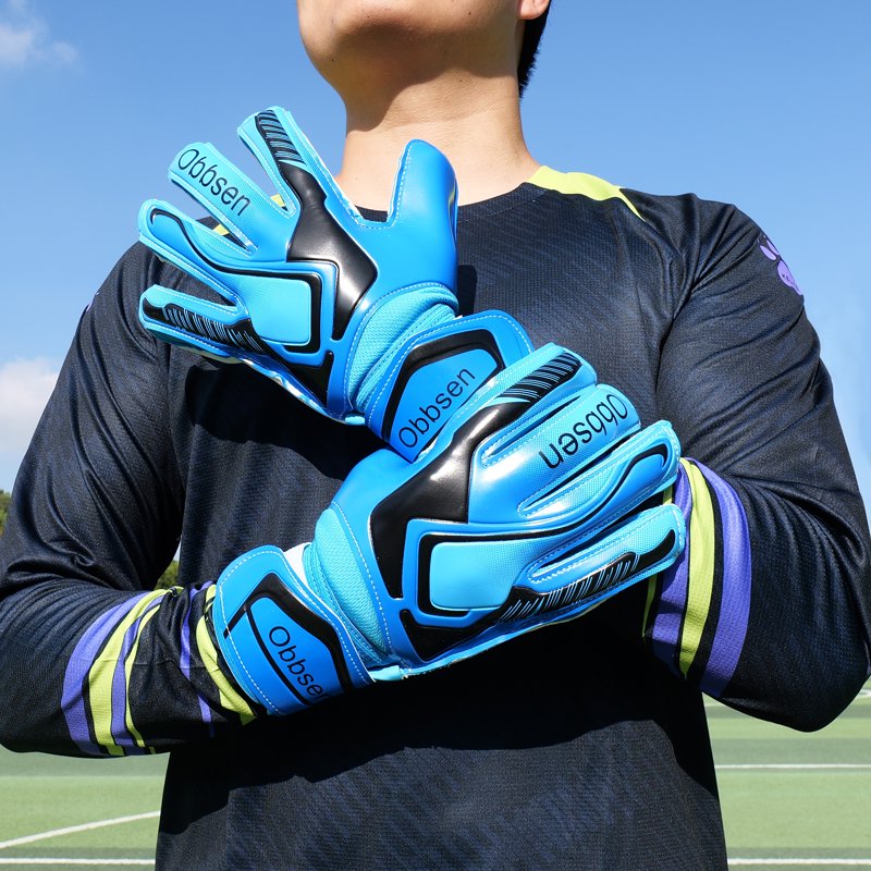 Goalkeeper Gloves for Youth & Adults - Obbsen Finger-Savers Soccer Gloves, 3 Colors, Size 5/6/7/8/9/10, 8 Skyline Blue