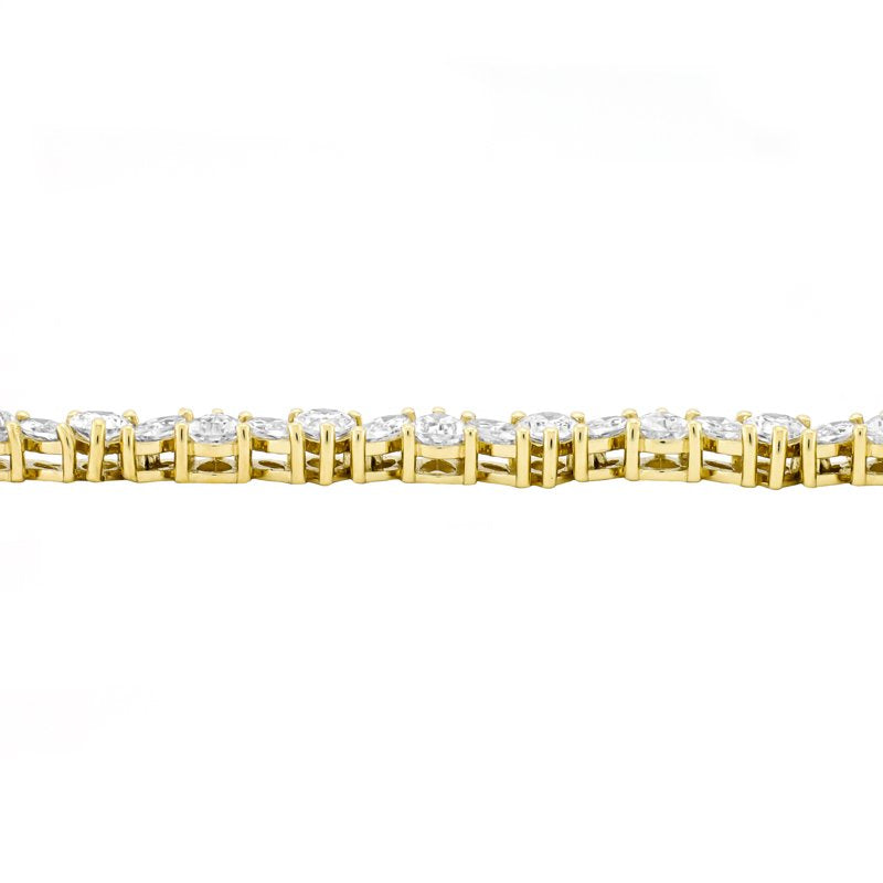 Women’s 14K Gold Plated Sterling Silver Marquise and Pear Diamond Bracelet 7.25"