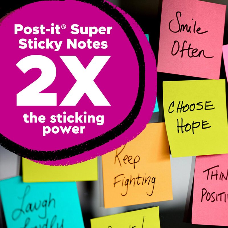 Post-it Super Sticky Notes 1.88 x 1.88 Inches Neon Collection 18 Pads