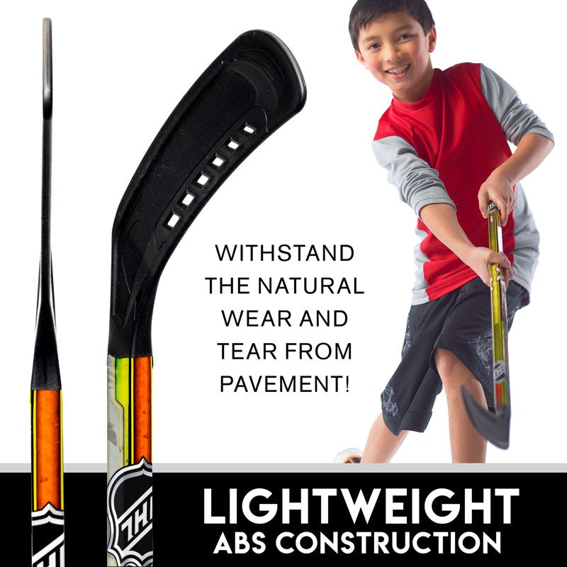 Kids Street Hockey Set with 2 Sticks & Puck - Beginner Outdoor Hockey Kit