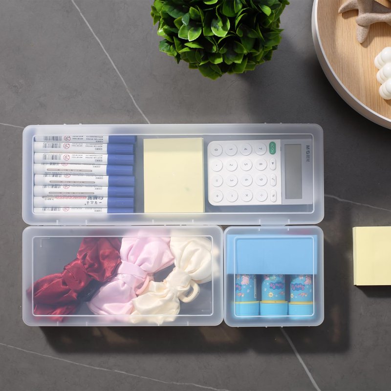 Stackable Plastic Storage Boxes Set - Clear Hobby Art Organizer, Multiple Sizes
