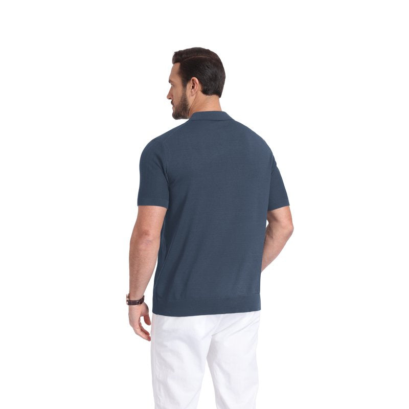 Men's Lightweight Viscose Polo Shirt - Casual Short Sleeve Golf & Summer Wear