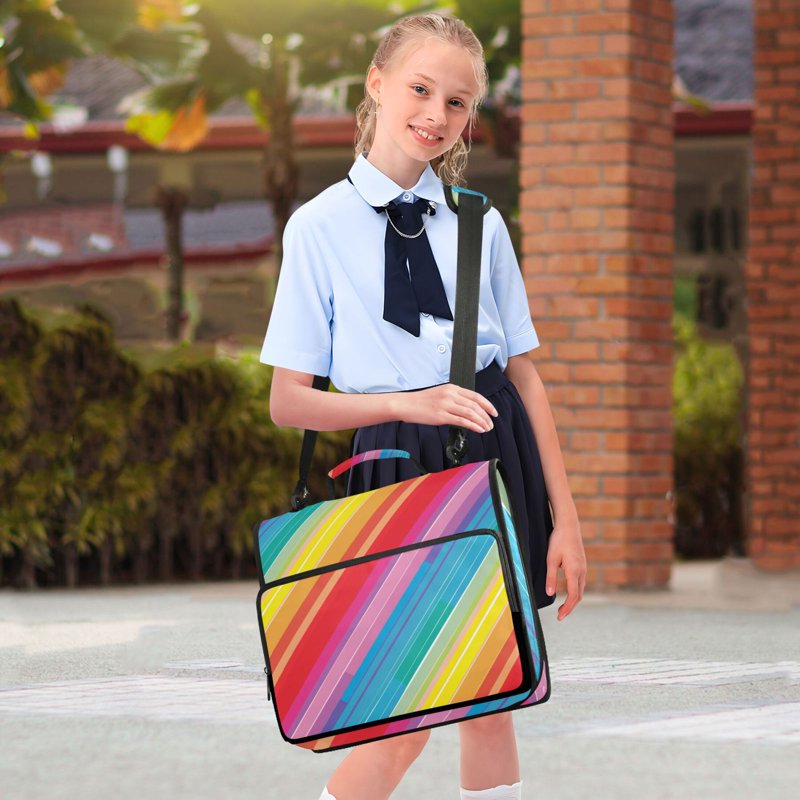 Waterproof 3-Ring Zipper Binder with Shoulder Strap, Holds 500 Sheets