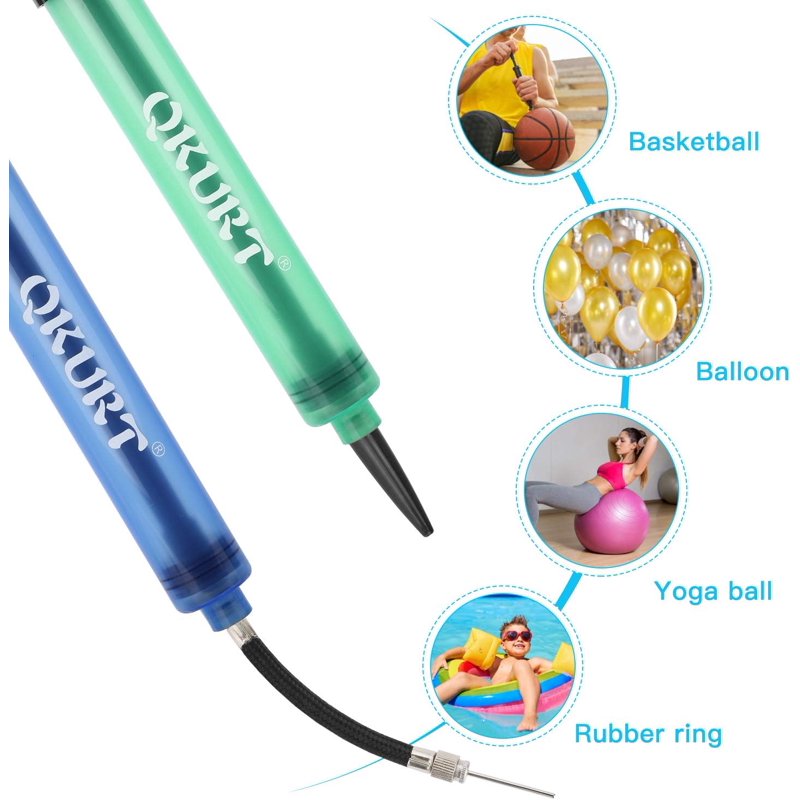 Ball Pump Set with Needles & Nozzles for Sports Balls & Inflatables - Portable & Durable