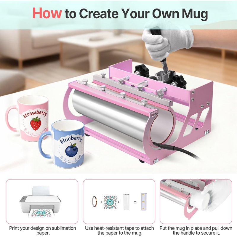 5-in-1 Heat Press Machine 15x12 inch for Sublimation Mugs Shirts Caps & More