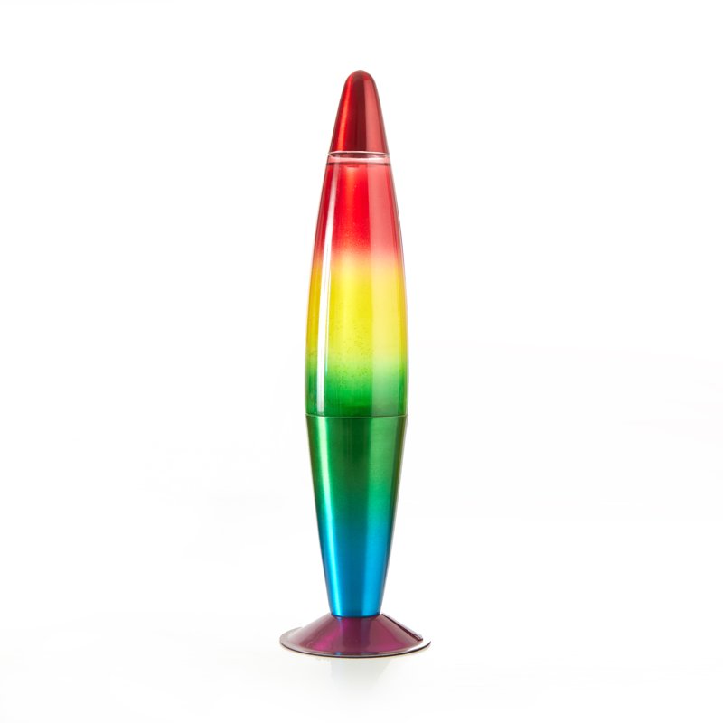 16-Inch Rainbow Motion Volcano Lamp with White Wax & Colorful Base