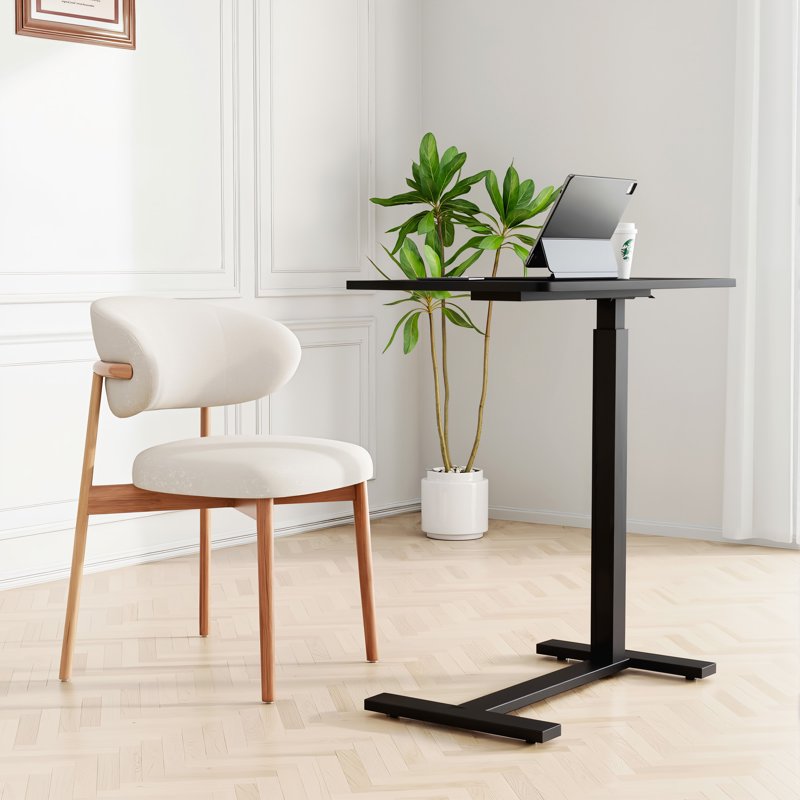 ZUNMOS Mobile Standing Desk with Hidden Casters - Height Adjustable Overbed Laptop Table (Variation: Black)