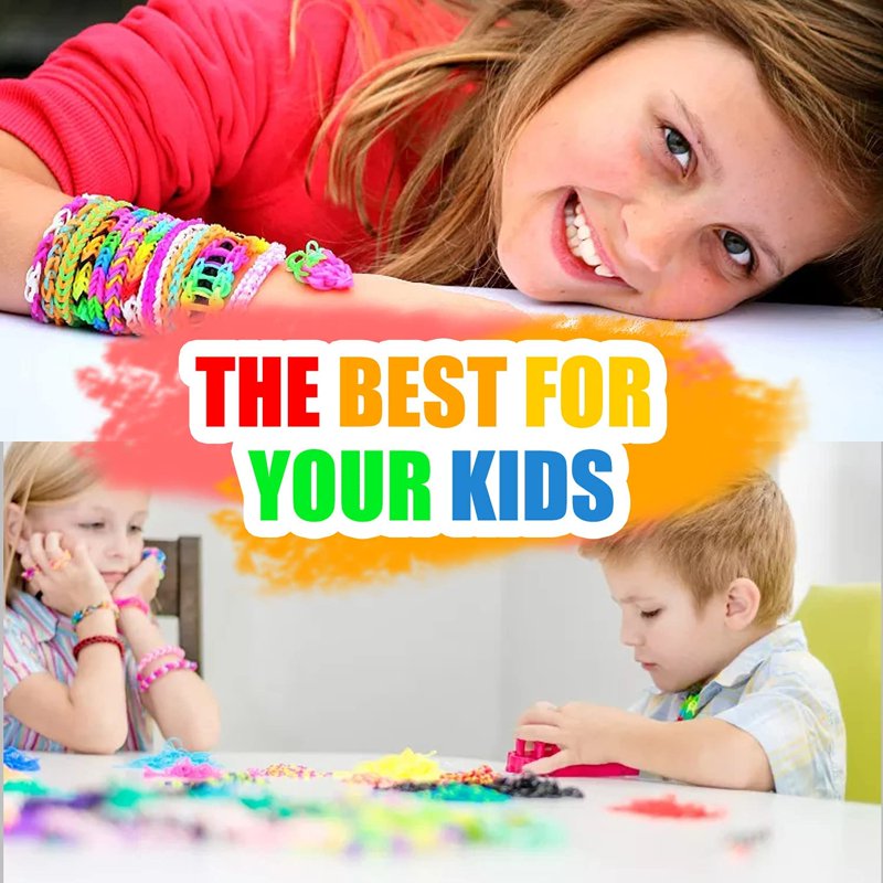 Rainbow Rubber Band Bracelet Making Kit for Kids 8-12 - Creative Gift Set