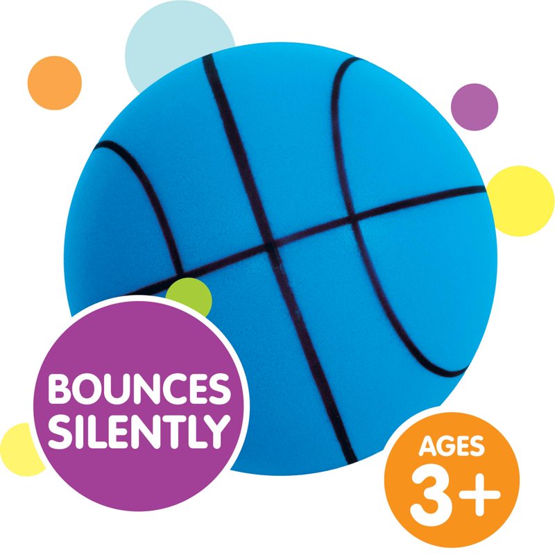 6-Inch Blue Silent Indoor Basketball for Kids and Casual Play