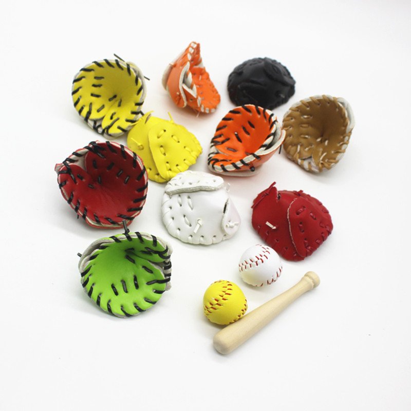 Newborn Photography Props Set with Mini Baseball Bat, Glove & Ball - Baby Photoshoot Accessories