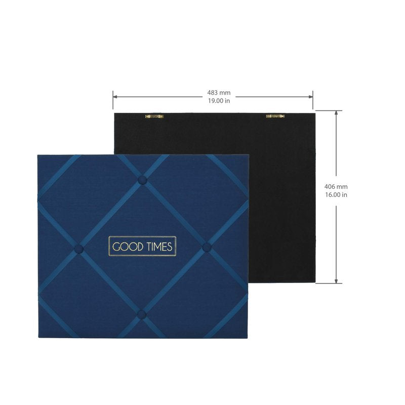 Navy Blue French Memo and Photo Board 19x16 Inches - Wall Organizer