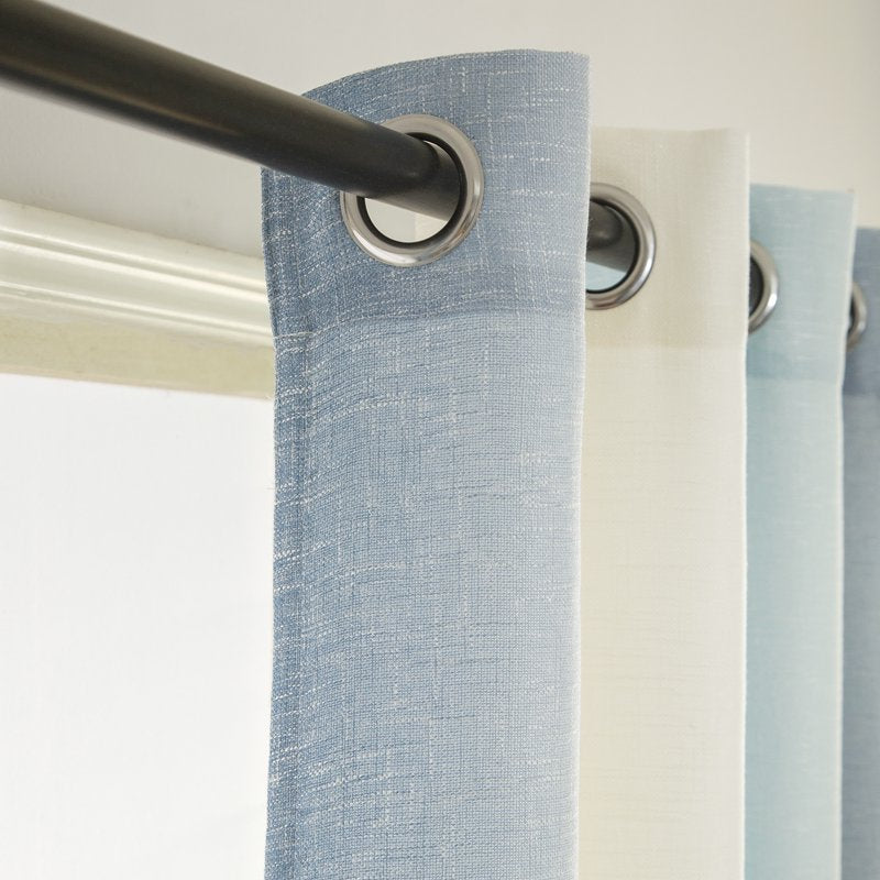 Blackout Faux Linen Grommet Curtains - Thermal Insulated Window Drapes